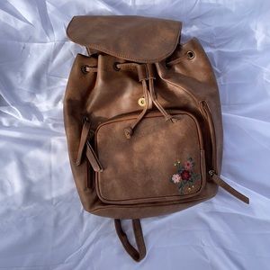 Cute leather like material backpack